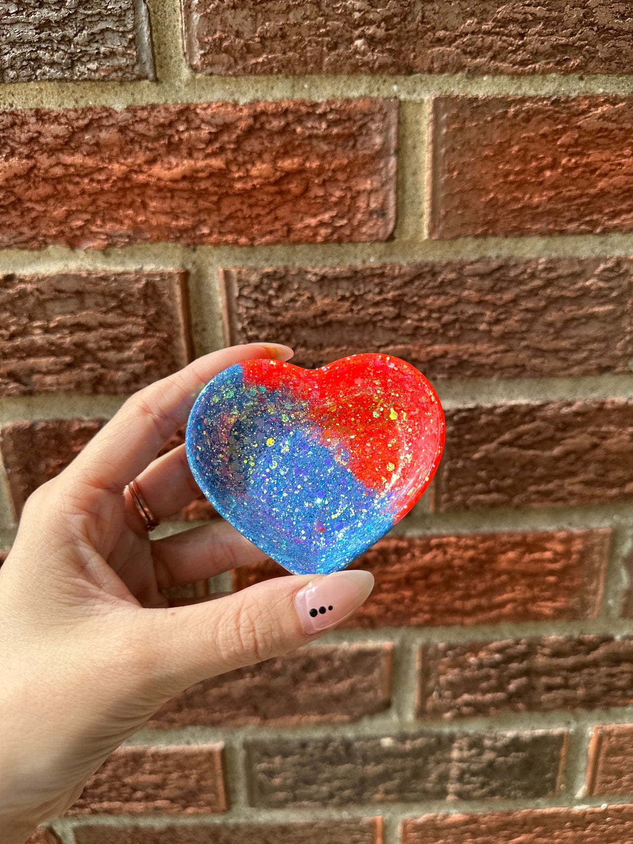 Orange/Blue Heart Trinket Dish