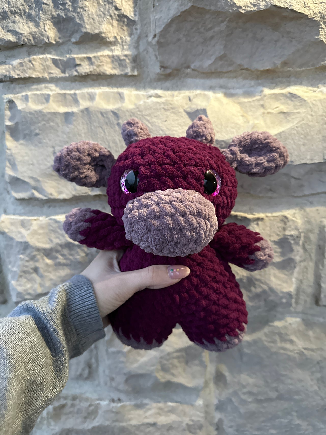 Plum cow plushie