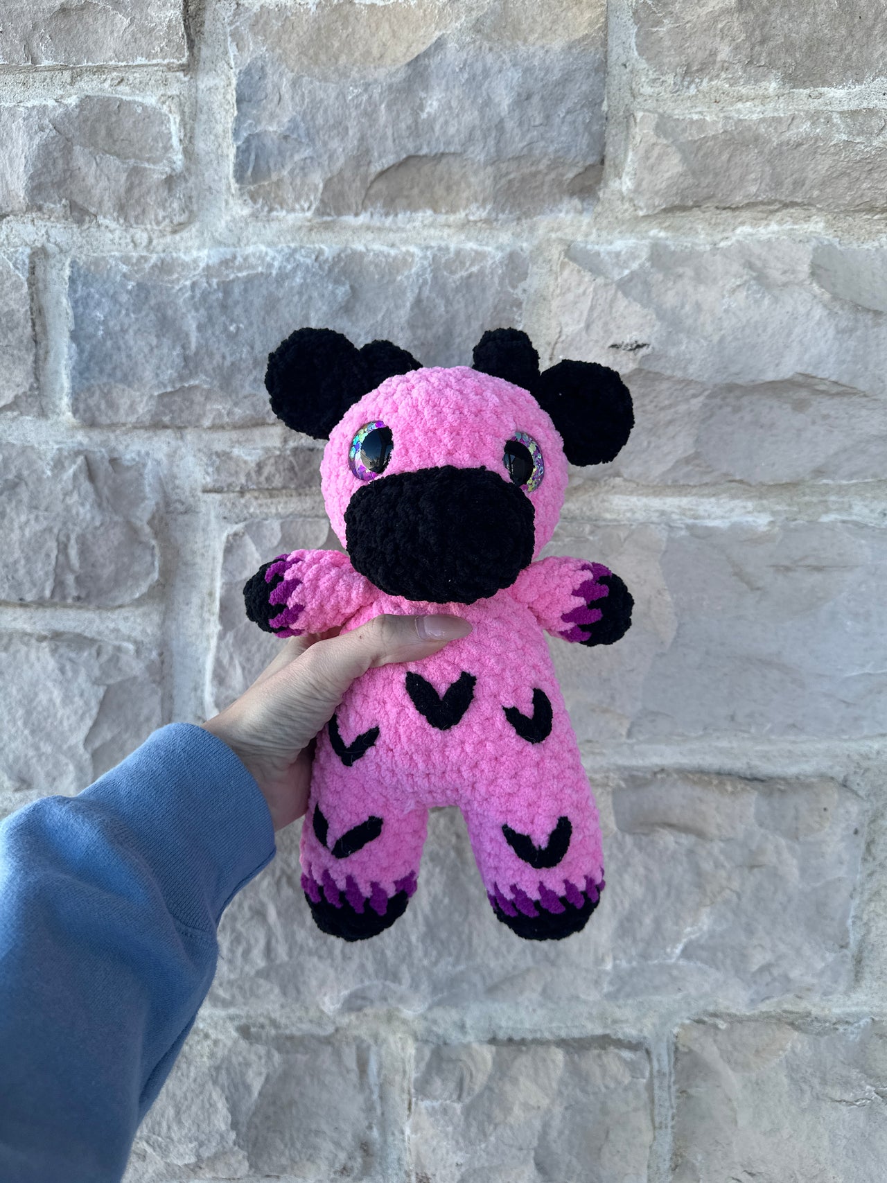 Goth Valentines Cow Plushie