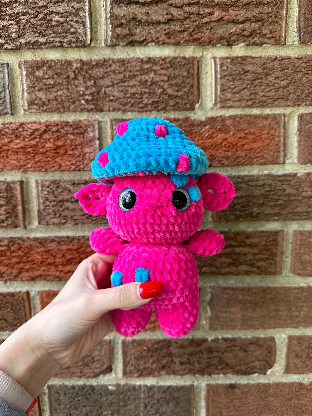 Cotton candy goblin plushie