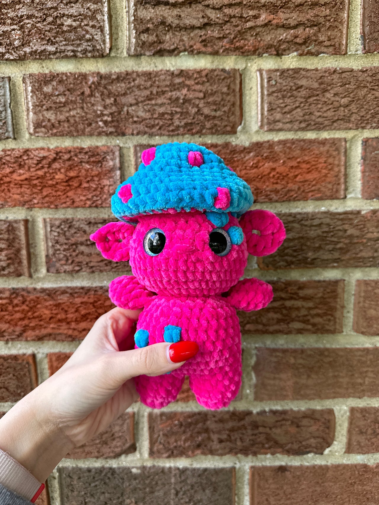 Cotton candy goblin plushie