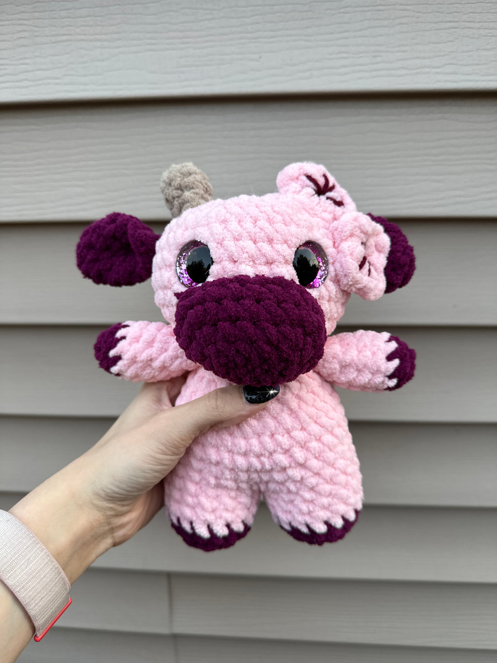 Cherry Blossom Cow Plushie