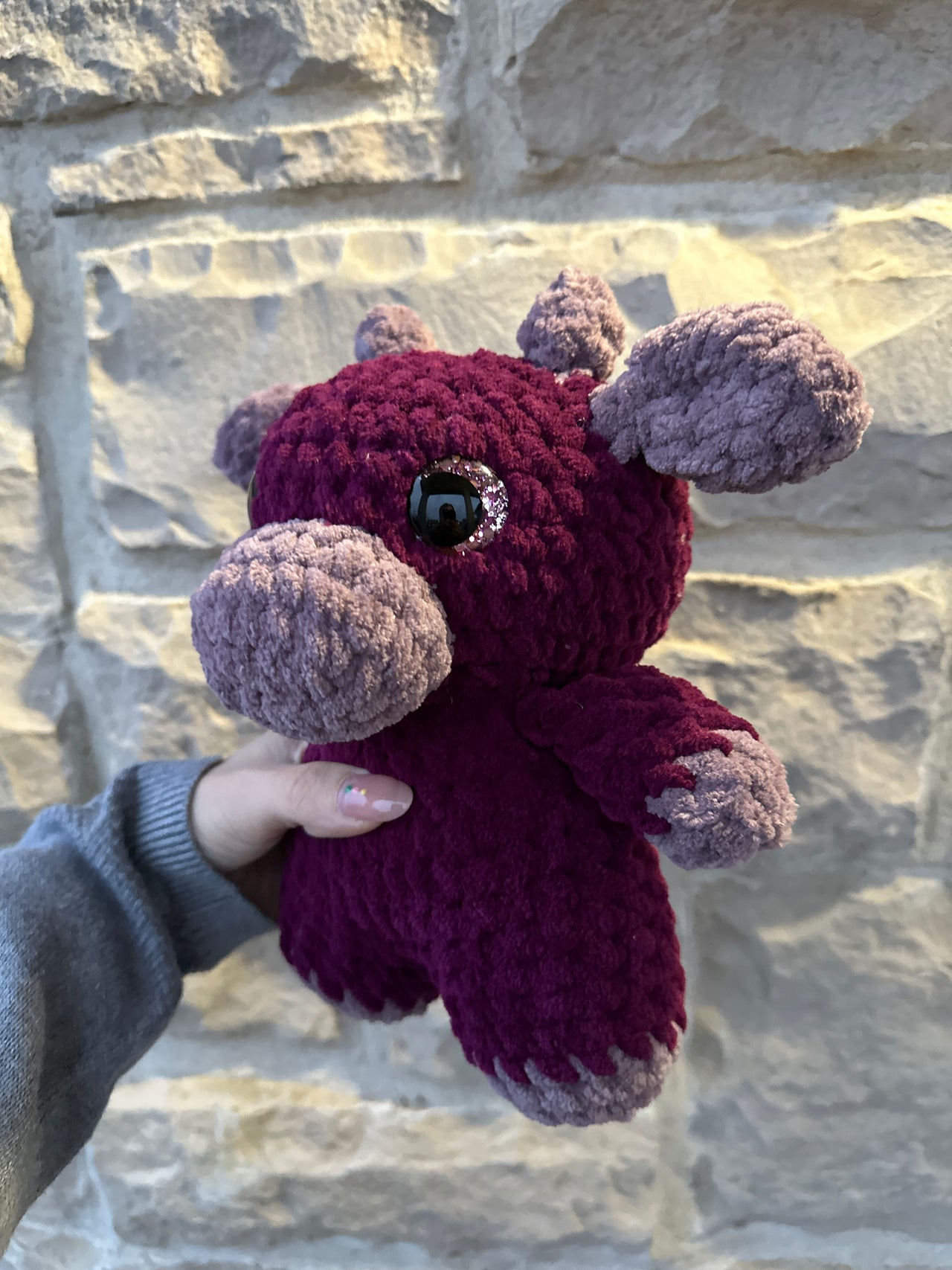 Plum cow plushie