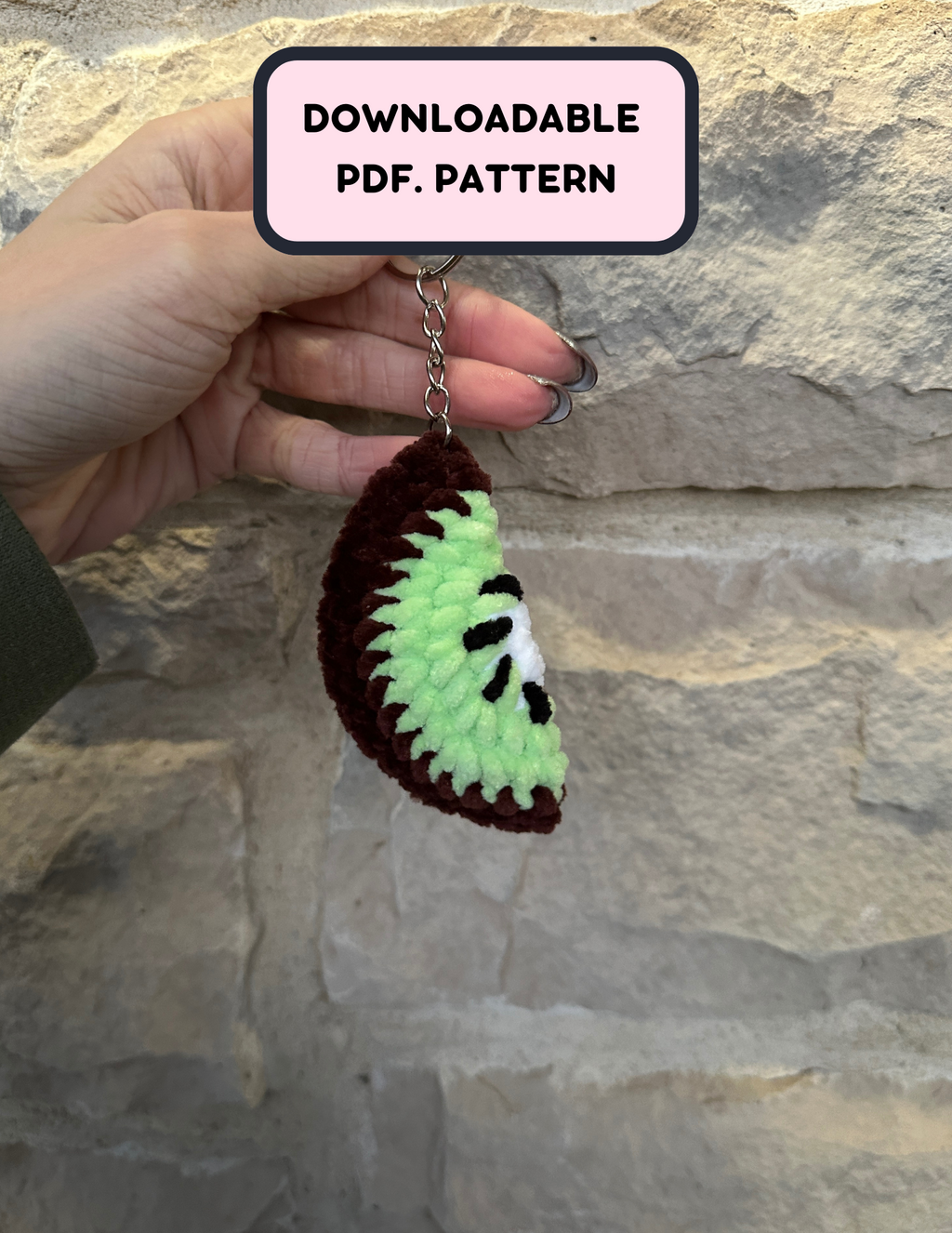 Kiwi Keychain Crochet Pattern