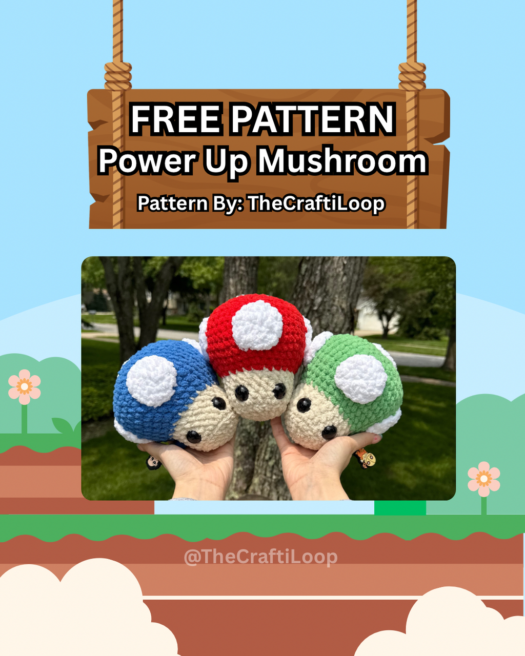 Power Up Mushroom Crochet Pattern